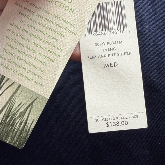 Eileen Fisher Navy Blue Organic Cotton Stretch Twill Evening Slim Ankle Pants - Picture 7 of 12